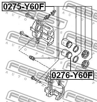 0275-Y60F FEBEST Ремкомплект, тормозной суппорт (фото 2)