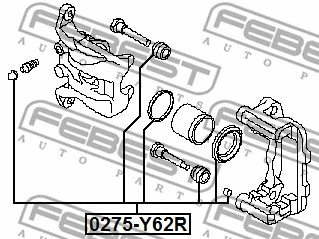 0275-Y62R FEBEST Ремкомплект, тормозной суппорт (фото 2)
