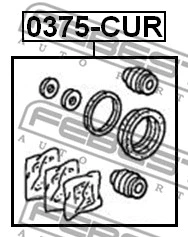 0375-CUR FEBEST Ремкомплект, тормозной суппорт (фото 2)