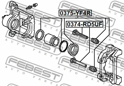 0375-YF4R FEBEST Ремкомплект, тормозной суппорт (фото 2)