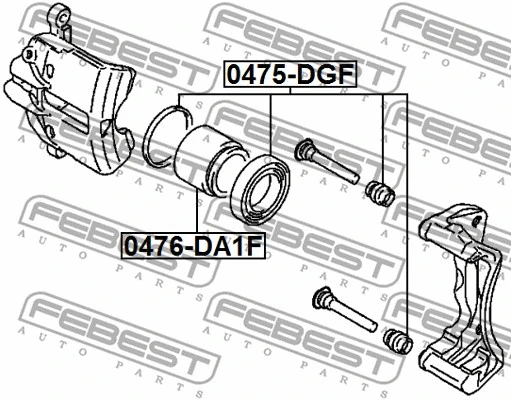 0475-DGF FEBEST Ремкомплект, тормозной суппорт (фото 2)