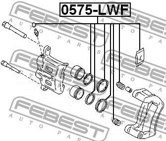 0575-LWF FEBEST Ремкомплект, тормозной суппорт (фото 2)