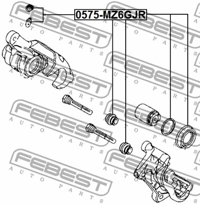 0575-MZ6GJR FEBEST Ремкомплект, тормозной суппорт (фото 2)
