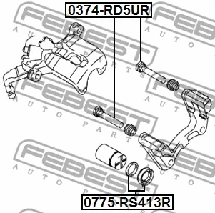 0775-RS413R FEBEST Ремкомплект, тормозной суппорт (фото 2)