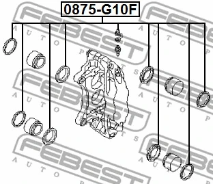0875-G10F FEBEST Ремкомплект, тормозной суппорт (фото 2)