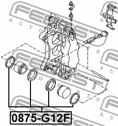 0875-G12F FEBEST Ремкомплект, тормозной суппорт (фото 2)