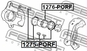 1275-PORF FEBEST Ремкомплект, тормозной суппорт (фото 2)
