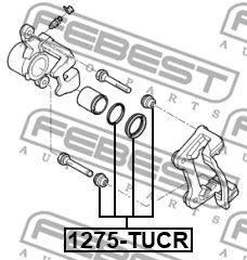 1275-TUCR FEBEST Ремкомплект, тормозной суппорт (фото 1)