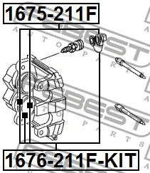 1676-211F-KIT FEBEST Ремкомплект, тормозной суппорт (фото 2)