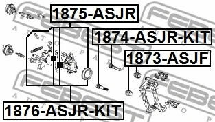 1876-ASJR-KIT FEBEST Ремкомплект, тормозной суппорт (фото 2)