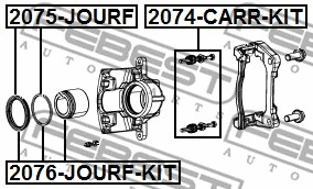2076-JOURF-KIT FEBEST Ремкомплект, тормозной суппорт (фото 2)