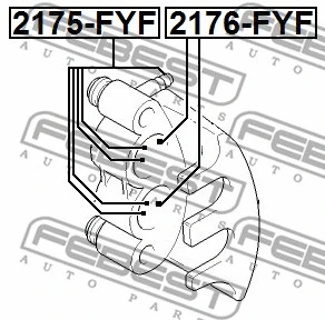 2175-FYF FEBEST Ремкомплект, тормозной суппорт (фото 2)