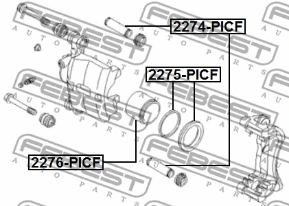 2275-PICF FEBEST Ремкомплект, тормозной суппорт (фото 2)