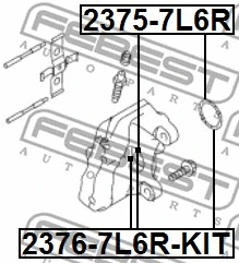 2376-7L6R-KIT FEBEST Ремкомплект, тормозной суппорт (фото 2)