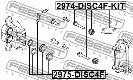 2975-DISC4F FEBEST Ремкомплект, тормозной суппорт (фото 2)