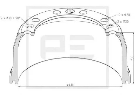 146.136-00A PE AUTOMOTIVE Тормозной барабан (фото 1)