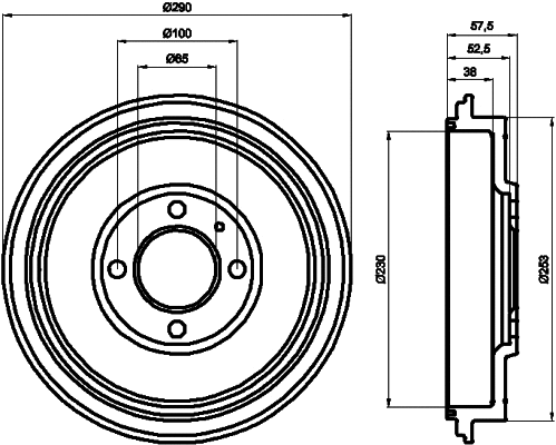 8DT 355 300-811 BEHR/HELLA/PAGID Тормозной барабан (фото 1)