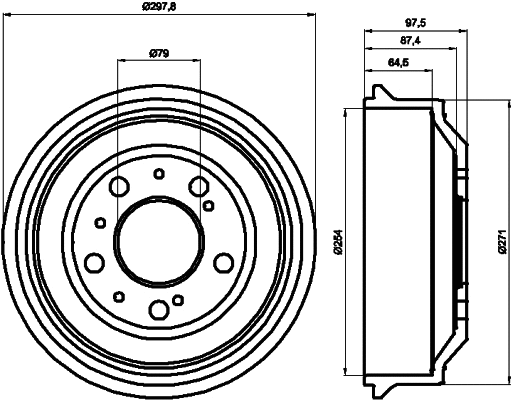 8DT 355 302-191 BEHR/HELLA/PAGID Тормозной барабан (фото 1)