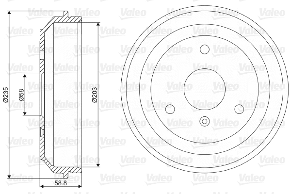 237035 VALEO Тормозной барабан (фото 1)