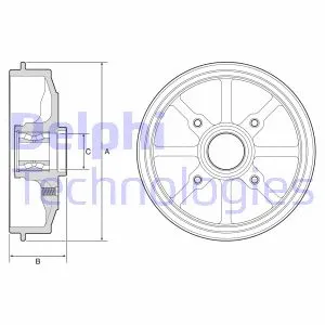 BFR484 DELPHI Тормозной барабан (фото 1)