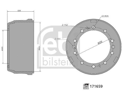 171659 FEBI Тормозной барабан (фото 1)