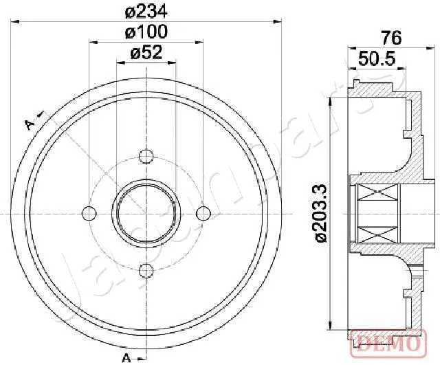 TA-0409C JAPANPARTS Тормозной барабан (фото 1)