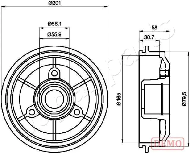 TA-0607C JAPANPARTS Тормозной барабан (фото 1)