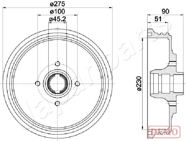 TA-0908C JAPANPARTS Тормозной барабан (фото 1)