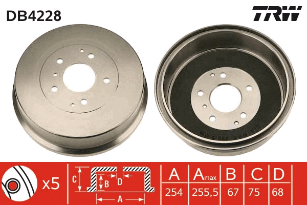 DB4228 TRW Тормозной барабан (фото 1)