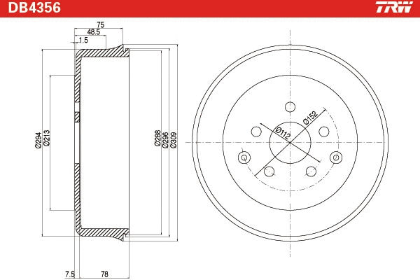 DB4356 TRW Тормозной барабан (фото 2)