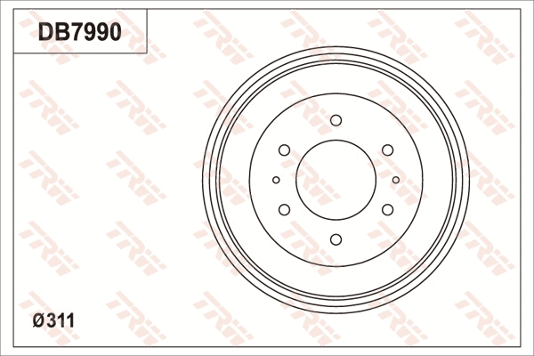 DB7990 TRW Тормозной барабан (фото 1)