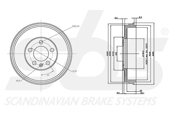 1825254304 SBS Тормозной барабан (фото 3)