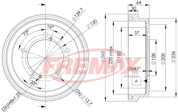 BD-4804 FREMAX Тормозной барабан (фото 2)