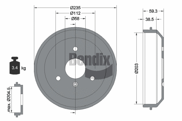 BDM1049 BENDIX Braking Тормозной барабан (фото 1)