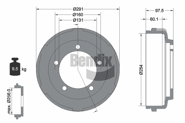 BDM1063 BENDIX Braking Тормозной барабан (фото 1)