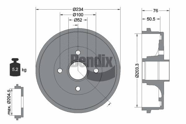 BDM1093 BENDIX Braking Тормозной барабан (фото 1)