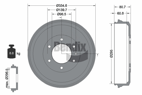 BDM1120 BENDIX Braking Тормозной барабан (фото 1)