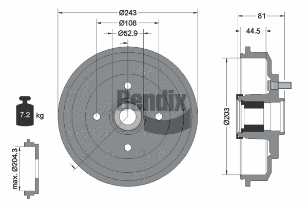 BDM1127 BENDIX Braking Тормозной барабан (фото 1)