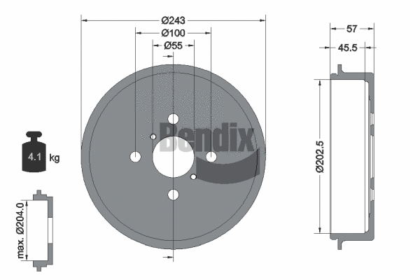 BDM1152 BENDIX Braking Тормозной барабан (фото 1)