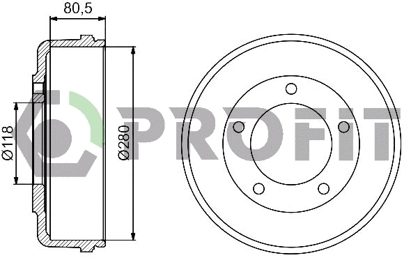 5020-0031 PROFIT Тормозной барабан (фото 1)