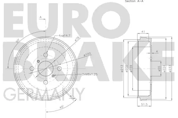 5825254519 EUROBRAKE Тормозной барабан (фото 3)