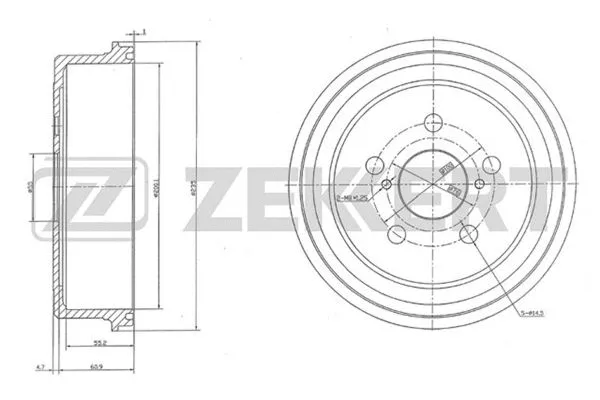 BS-5122 ZEKKERT Тормозной барабан (фото 1)