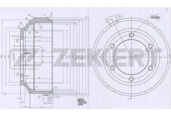 BS-6038 ZEKKERT Тормозной барабан (фото 1)