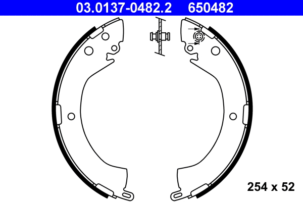 03.0137-0482.2 ATE Комплект тормозных колодок (фото 1)