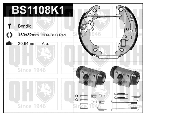 BS1108K1 QUINTON HAZELL Комплект тормозных колодок (фото 1)