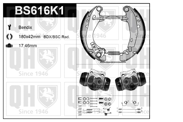 BS616K1 QUINTON HAZELL Комплект тормозных колодок (фото 1)