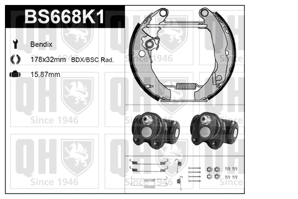 BS668K1 QUINTON HAZELL Комплект тормозных колодок (фото 1)
