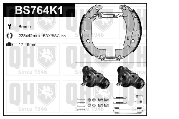 BS764K1 QUINTON HAZELL Комплект тормозных колодок (фото 1)