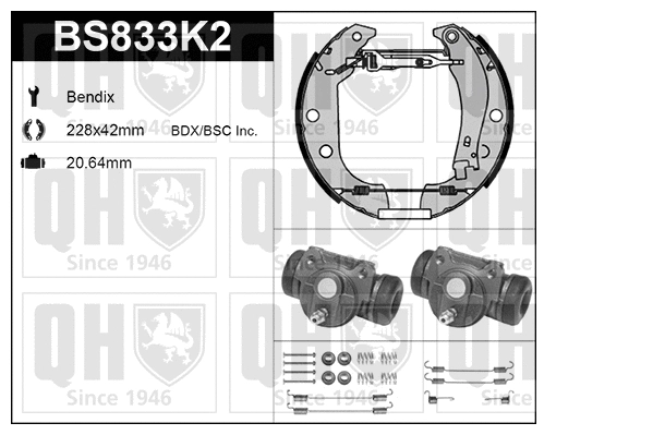 BS833K2 QUINTON HAZELL Комплект тормозных колодок (фото 1)