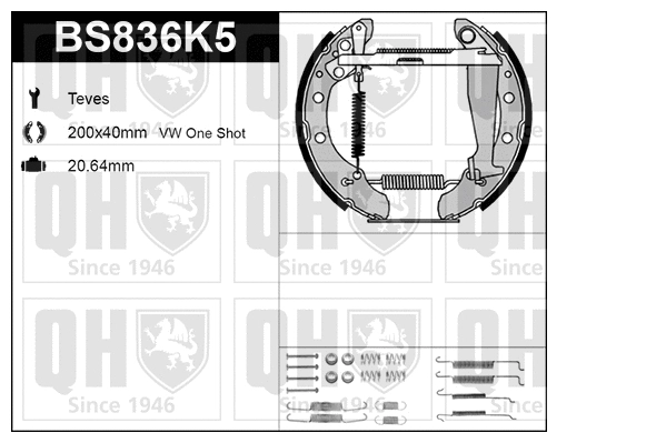 BS836K5 QUINTON HAZELL Комплект тормозных колодок (фото 1)